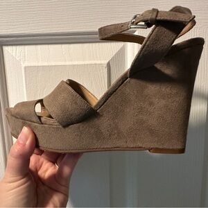 Tan wedge heels